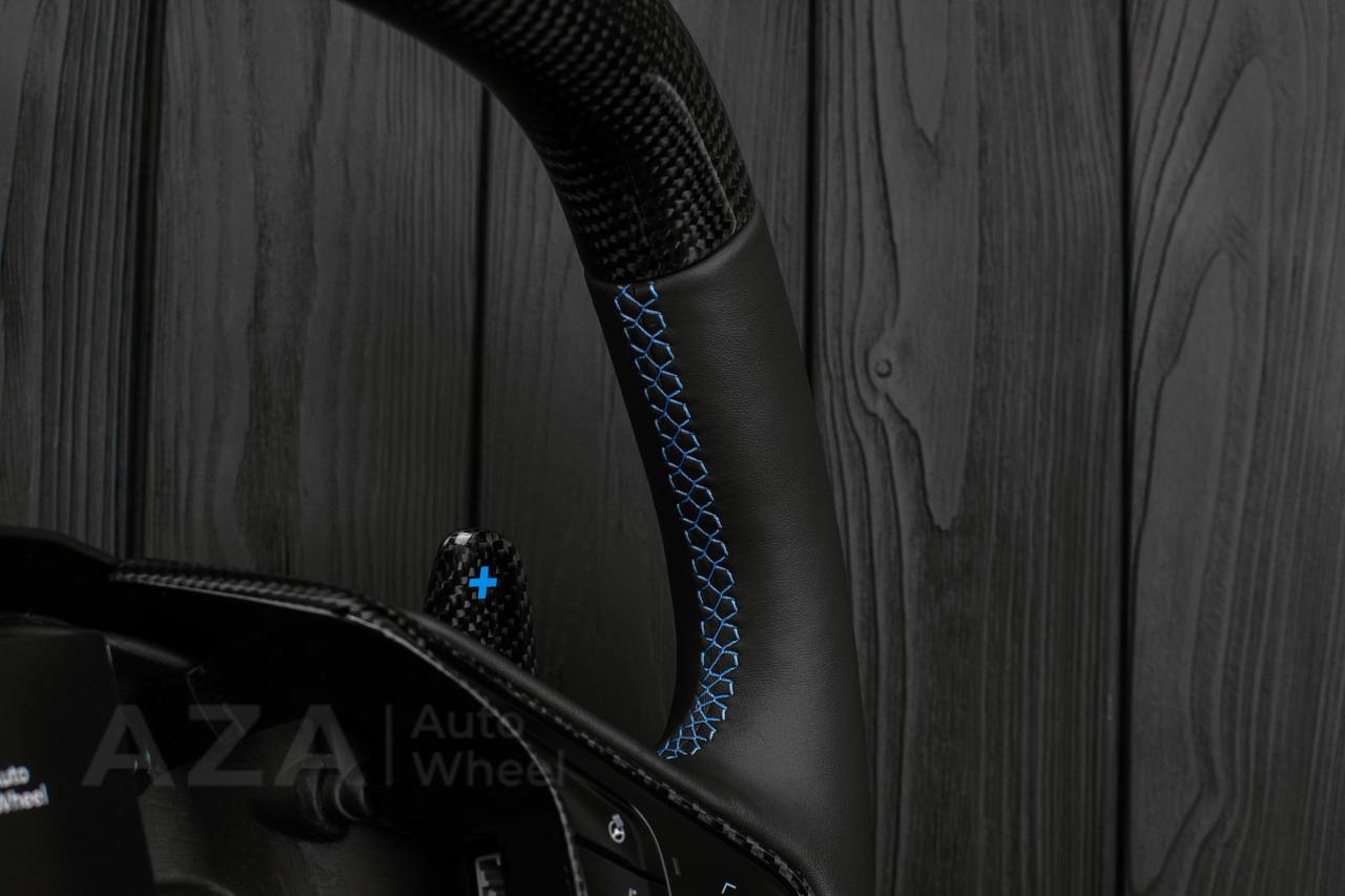 Steering wheel Corvette C8 Custom Carbon fiber/Light blue details/Oem part (send in your core afterwards for $400 core refund) - Image 10