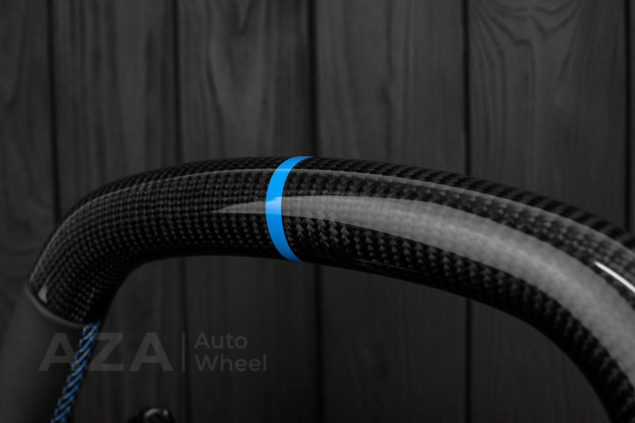 Steering wheel Corvette C8 Custom Carbon fiber/Light blue details/Oem part (send in your core afterwards for $400 core refund) - Image 13