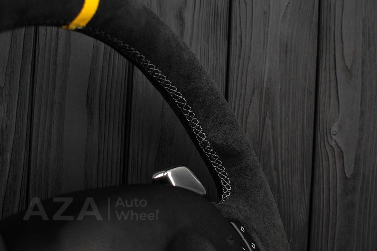 Steering wheel BMW E9X/E8X Alcantara/Yellow stripe - Image 7