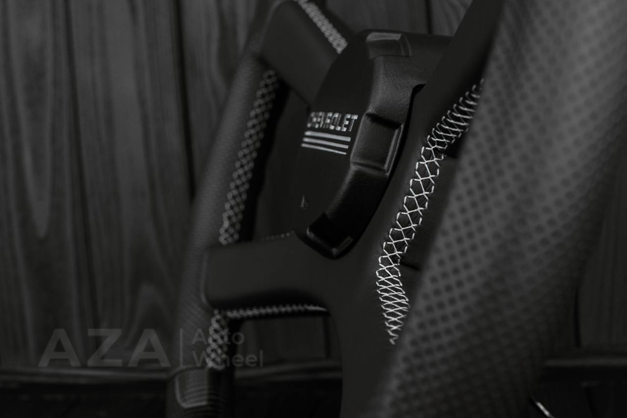 Steering wheel GM, OBS, C/K Silverado, Suburan (1988-1994) Carbon fiber/Perforated leather (gray stitch) - Image 9