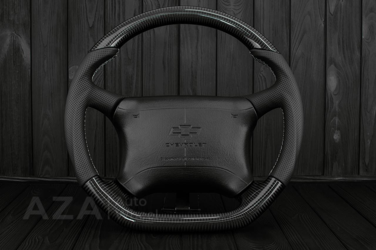 Steering wheel GM, Tahoe, Silverado, Sierra truck (1995-1997) Carbon fiber/Perforated leather (can be any color)