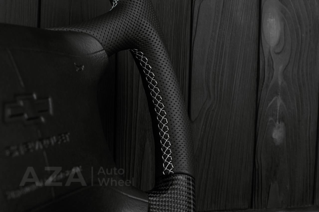 Steering wheel GM, Tahoe, Silverado, Sierra truck (1995-1997) Carbon fiber/Perforated leather (can be any color) - Image 14
