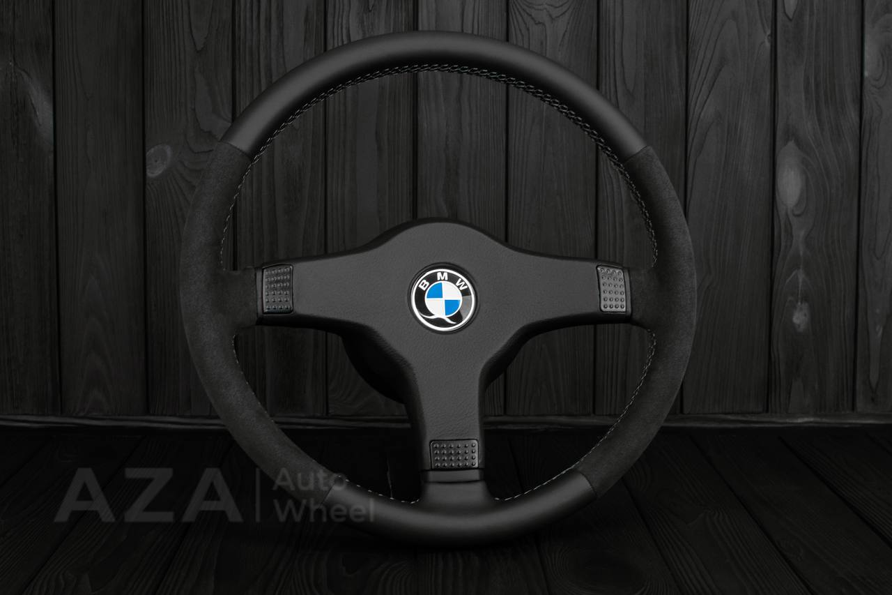 Steering wheel BMW E30 M-Tech 1 385mm converted to 370mm Napa/Alcantara - Image 4