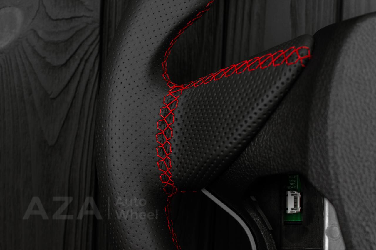 Steering wheel Toyota 4Runner/Tacoma/Tundra/Sequoia 2010+ Perforated Leather/Napa leather/Red stripe - Image 12