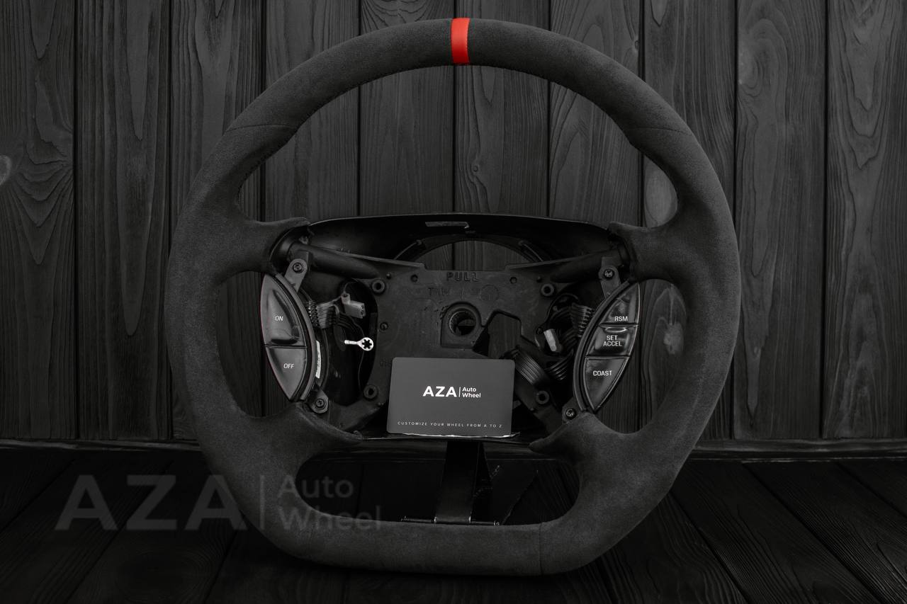 Steering wheel Ford Mustang GT Cobra 94-04 Alcantara/Red stripe - Image 4