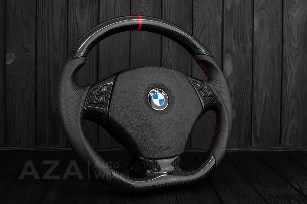 Steering Wheel BMW E9X BMW 328i 325i 330i 335i Comfort/Base Napa Leather/Carbon fiber - Image 3