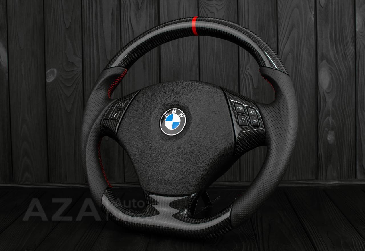 Steering Wheel BMW E9X BMW 328i 325i 330i 335i Comfort/Base Napa Leather/Carbon fiber - Image 4