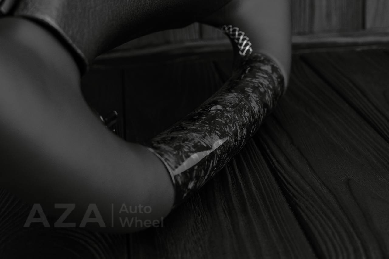 Steering wheel DODGE RAM Dakota 2ND GEN 1998-2002 Forged carbon/Napa italian leather/White details (can be any color) - Image 8