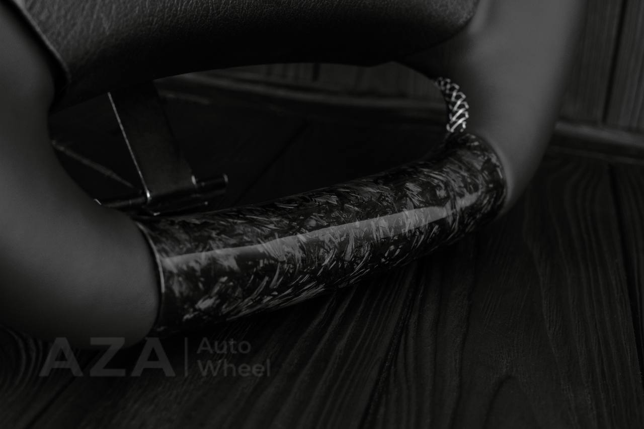 Steering wheel DODGE RAM Dakota 2ND GEN 1998-2002 Forged carbon/Napa italian leather/White details (can be any color) - Image 9