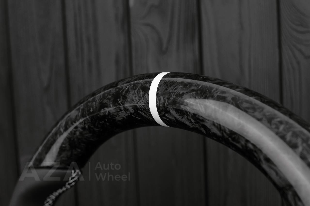 Steering wheel DODGE RAM Dakota 2ND GEN 1998-2002 Forged carbon/Napa italian leather/White details (can be any color) - Image 10