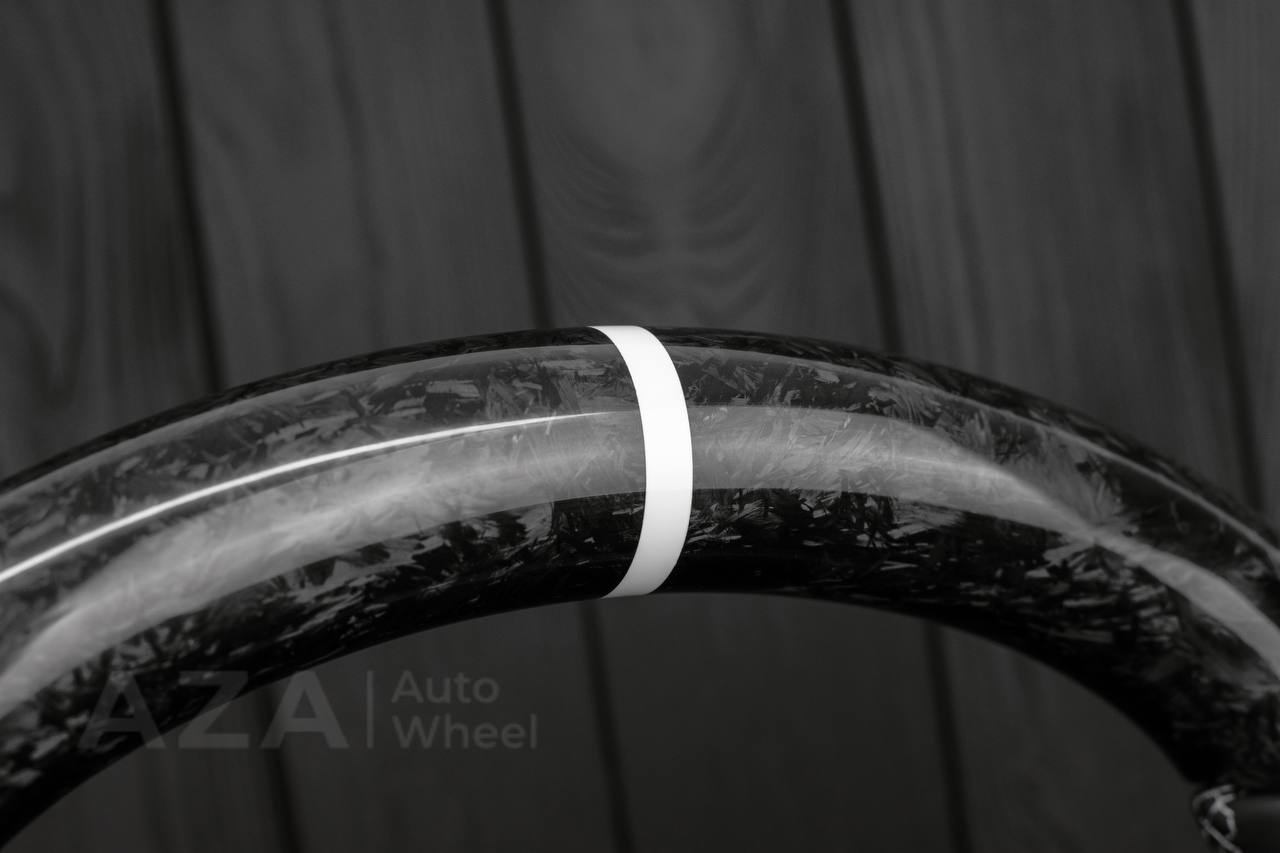 Steering wheel DODGE RAM Dakota 2ND GEN 1998-2002 Forged carbon/Napa italian leather/White details (can be any color) - Image 11