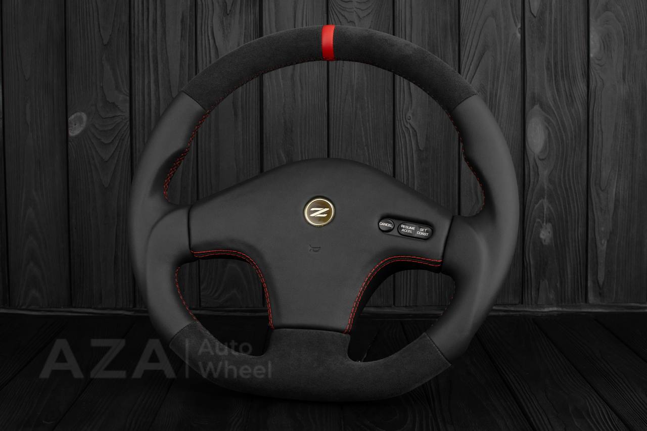 Steering wheel Nissan 300zx z32 1990-1996 Napa/Alcantara/Red details (can be any color) - Image 2