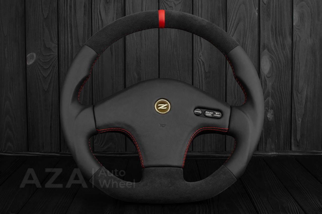 Steering wheel Nissan 300zx z32 1990-1996 Napa/Alcantara/Red details (can be any color)