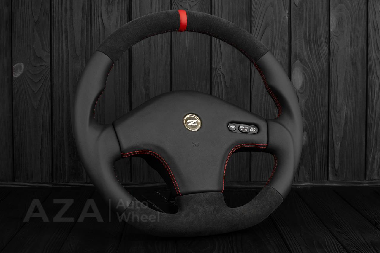 Steering wheel Nissan 300zx z32 1990-1996 Napa/Alcantara/Red details (can be any color) - Image 4