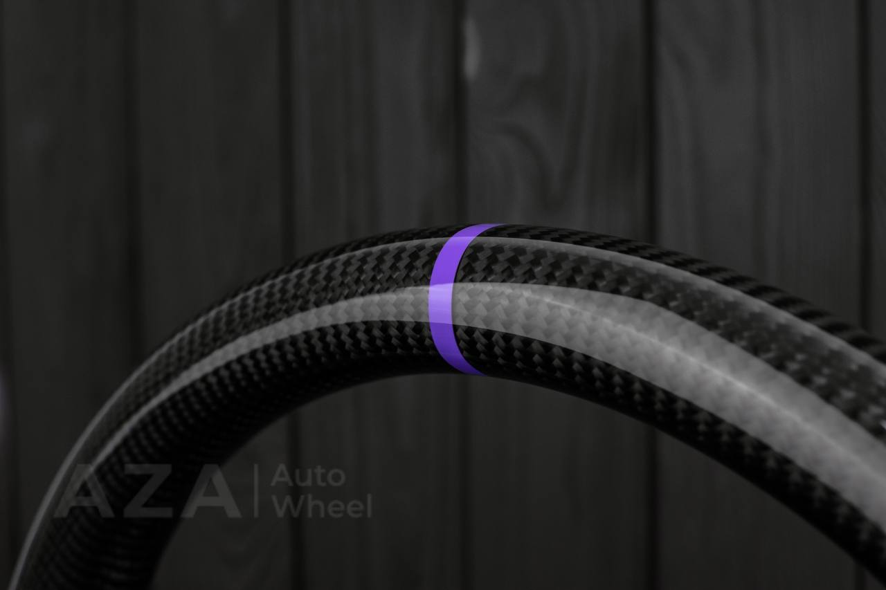 Steering wheel GM, Silverado, Sierra, Yukon, H2, Trailblazer (2003+) Carbon fiber/Napa/Purple details - Image 5