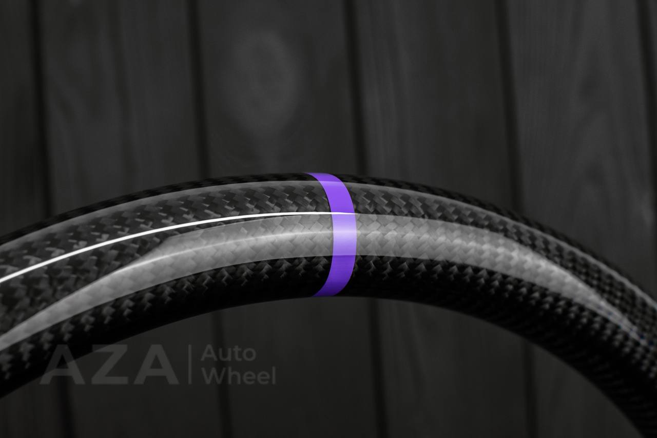 Steering wheel GM, Silverado, Sierra, Yukon, H2, Trailblazer (2003+) Carbon fiber/Napa/Purple details - Image 6