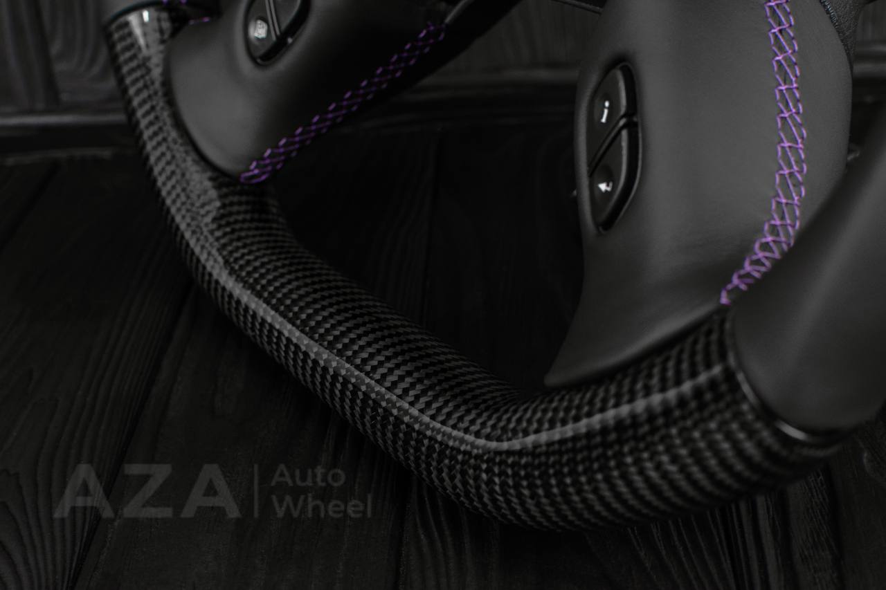 Steering wheel GM, Silverado, Sierra, Yukon, H2, Trailblazer (2003+) Carbon fiber/Napa/Purple details - Image 13