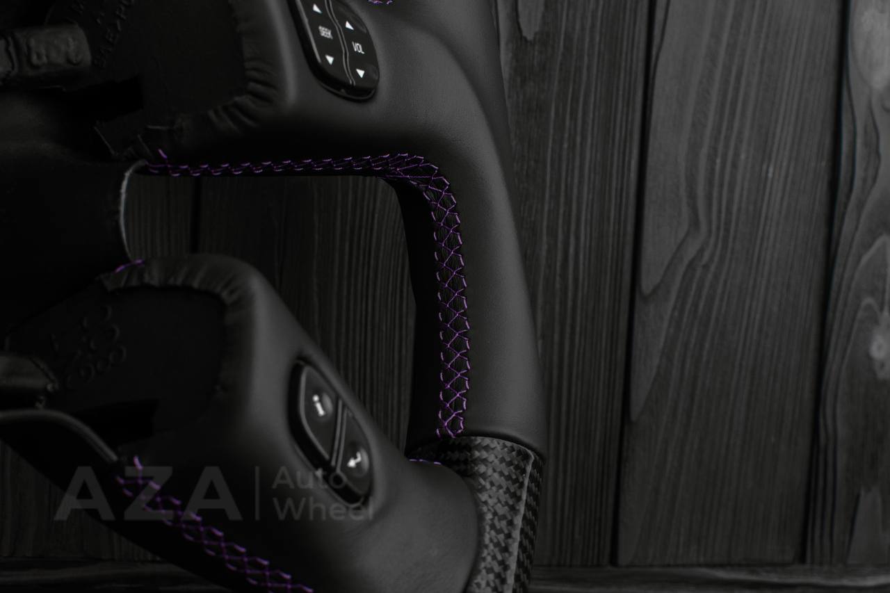 Steering wheel GM, Silverado, Sierra, Yukon, H2, Trailblazer (2003+) Carbon fiber/Napa/Purple details - Image 15