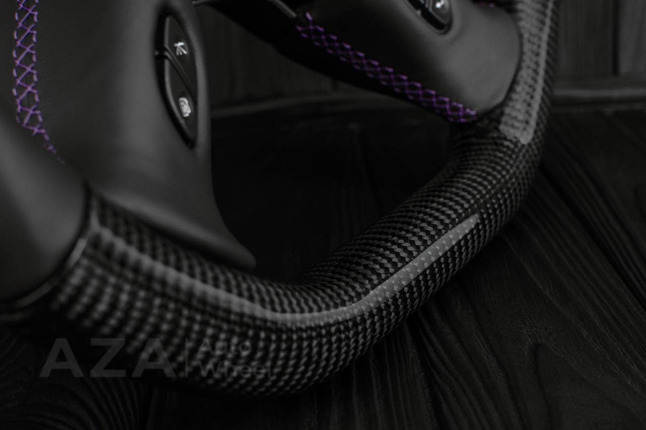 Steering wheel GM, Silverado, Sierra, Yukon, H2, Trailblazer (2003+) Carbon fiber/Napa/Purple details - Image 16