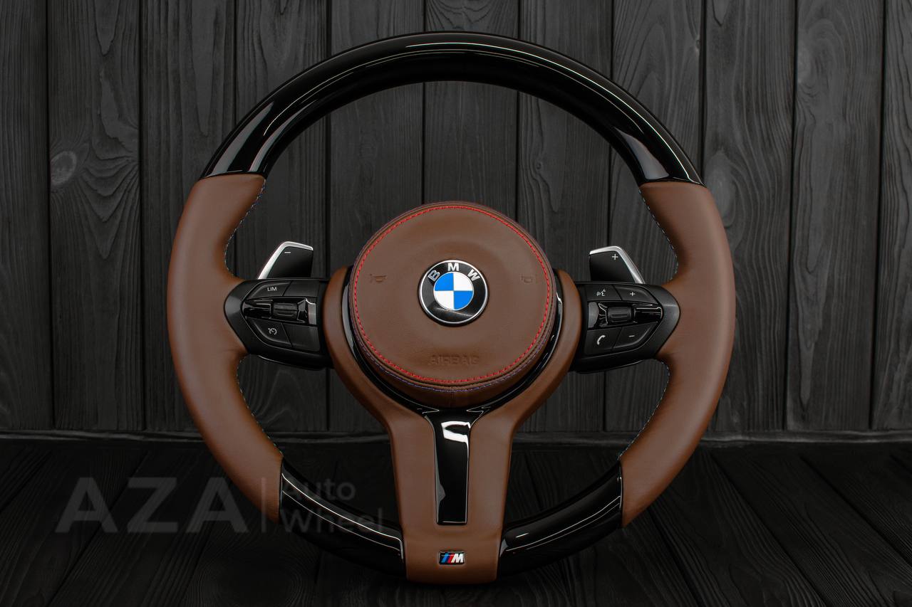 Steering wheel BMW F2X/F3X/F4X M Sport Piano Black/Brown Napa/Cover