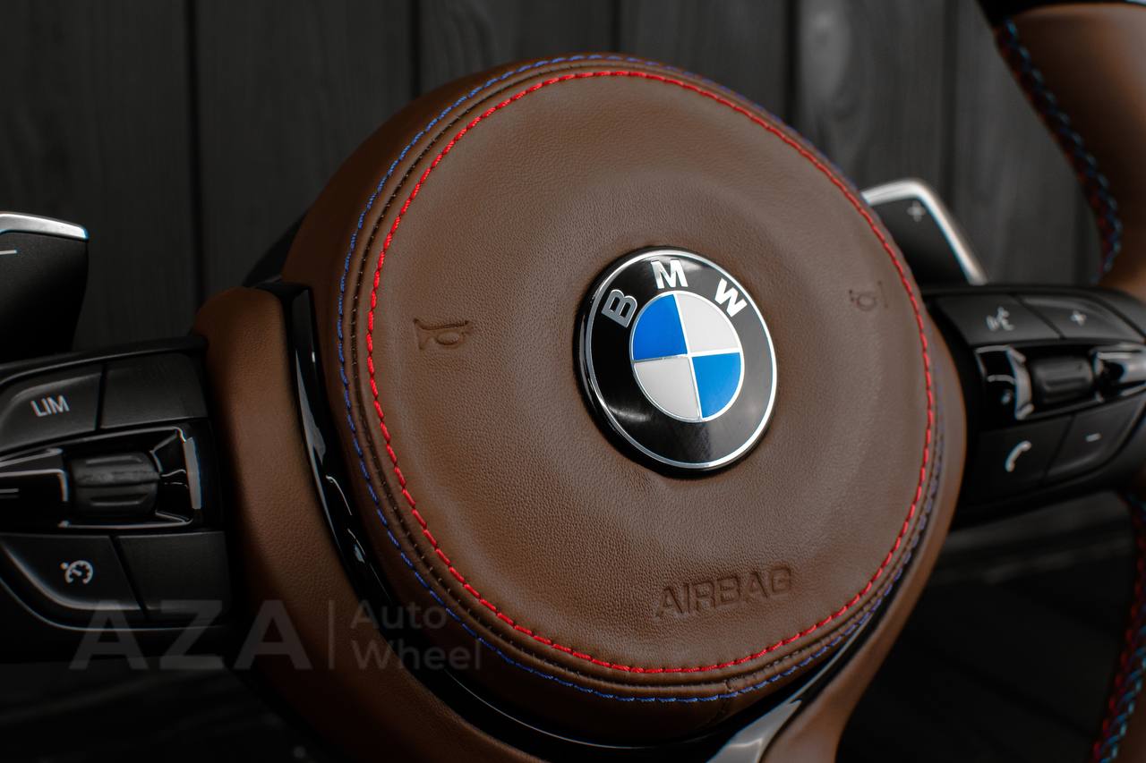 Steering wheel BMW F2X/F3X/F4X M Sport Piano Black/Brown Napa/Cover - Image 6