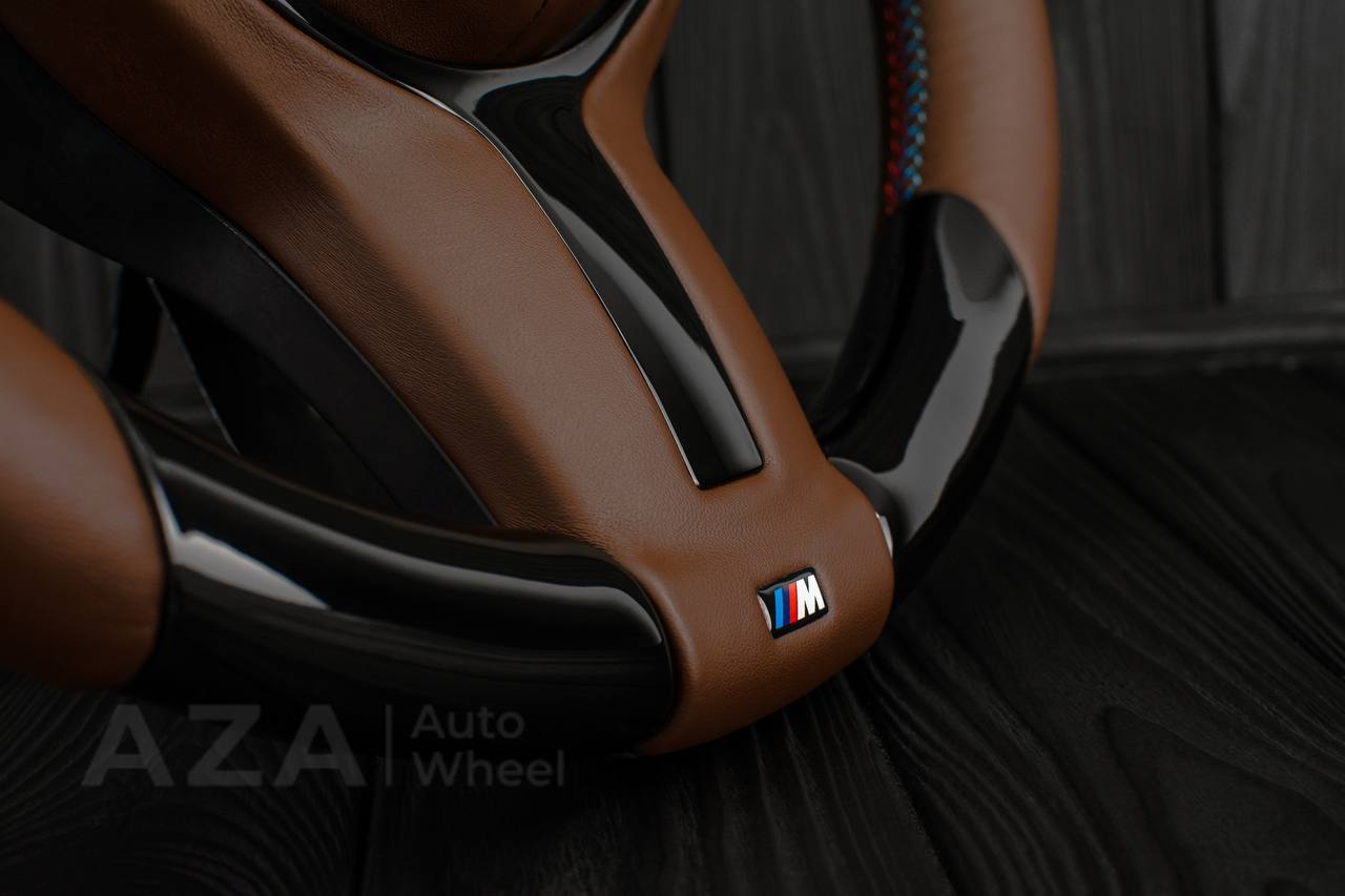 Steering wheel BMW F2X/F3X/F4X M Sport Piano Black/Brown Napa/Cover - Image 7