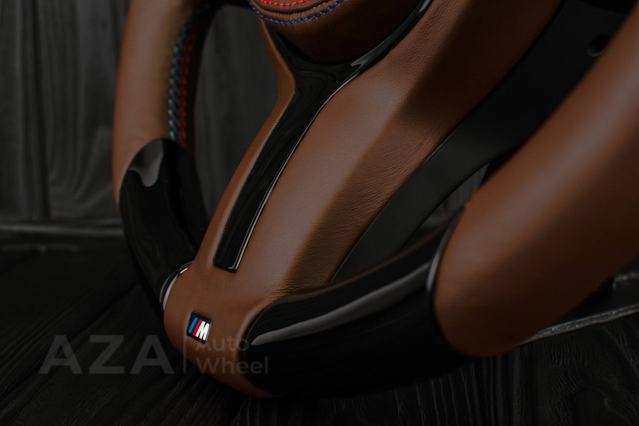 Steering wheel BMW F2X/F3X/F4X M Sport Piano Black/Brown Napa/Cover - Image 11