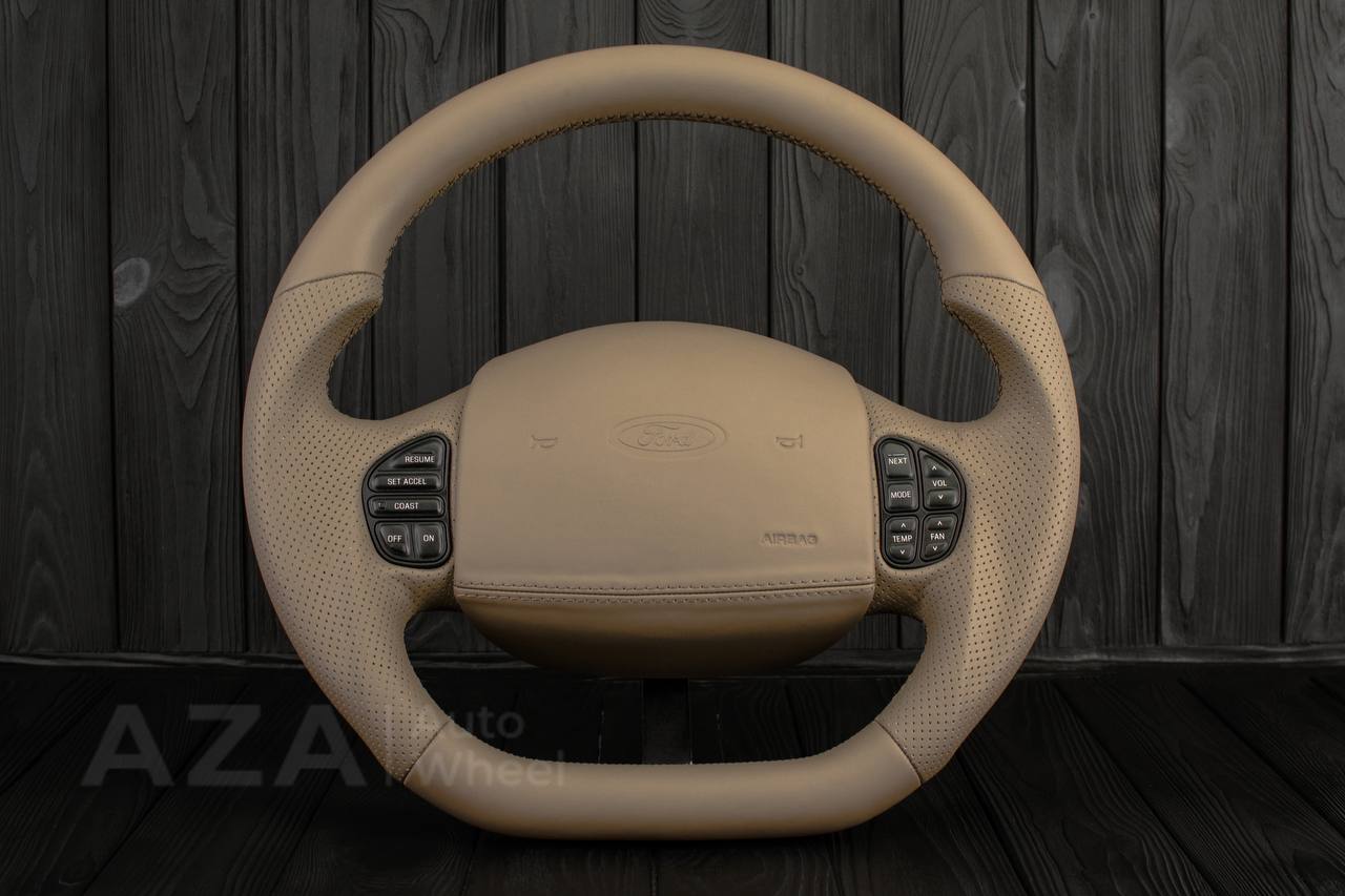 Steering wheel Ford F150/F250/F350 97-2007 Excursion Napa/Perforated leather/Custom cover