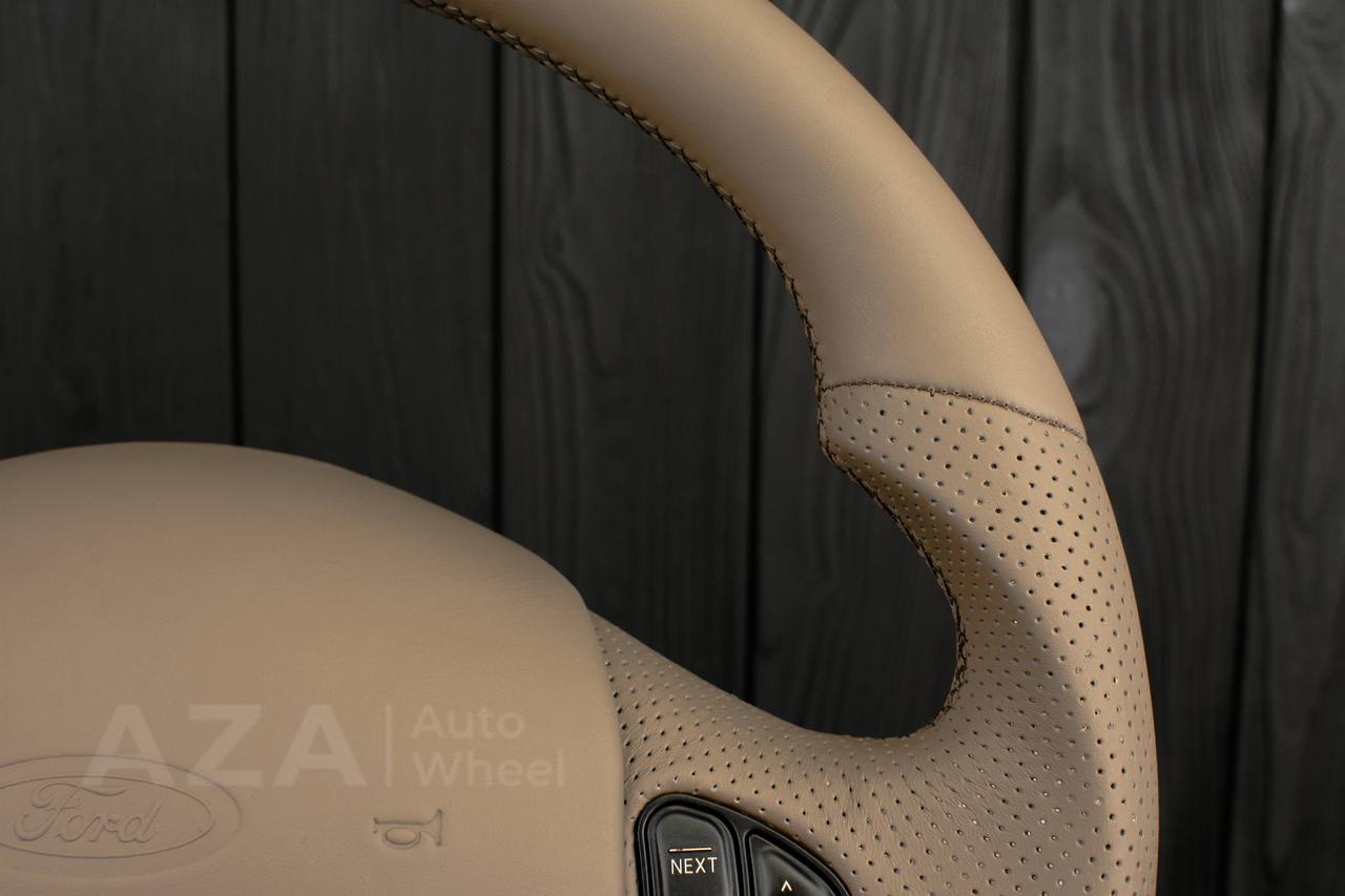 Steering wheel Ford F150/F250/F350 97-2007 Excursion Napa/Perforated leather/Custom cover - Image 8