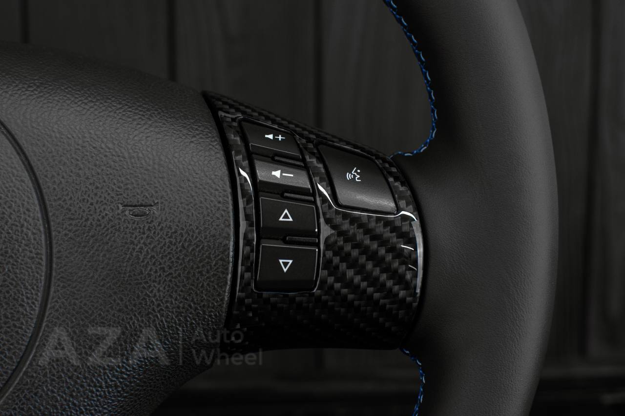 Steering wheel Corvette C6 2006-2011 Carbon fiber/Napa leather/Light blue details/ (ZR1 themed) - Image 12
