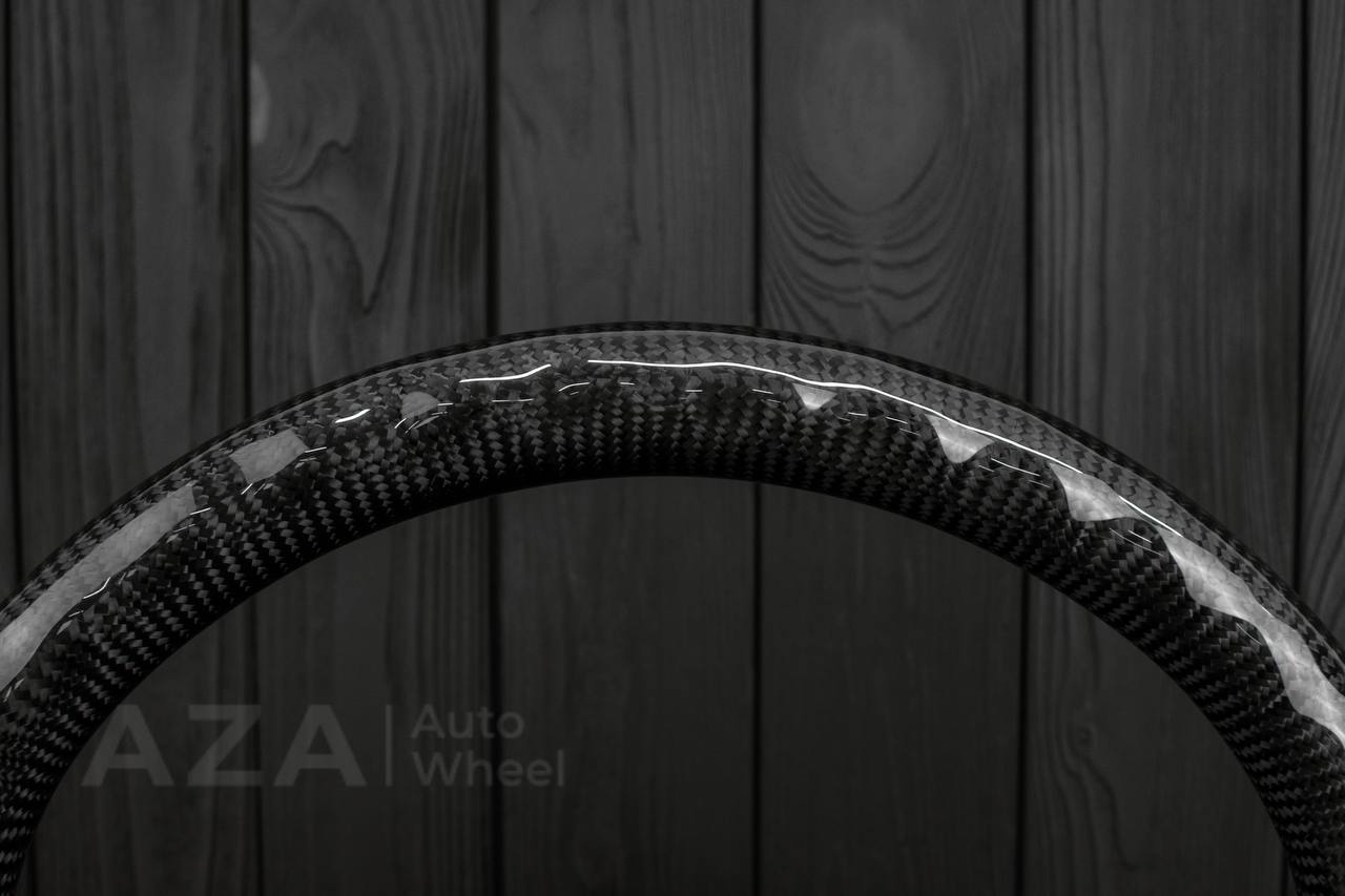 Steering wheel Ford F150 Lightning /F250/F350/Bronco 1992-1996 Custom Flat bottom Carbon/Perforated leather/ Red details - Image 13