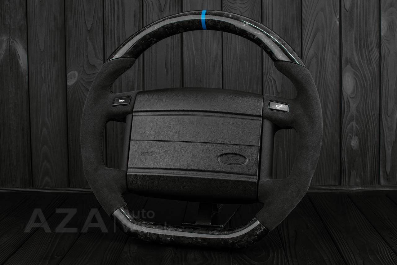 Steering wheel Fox Body Ford Mustang GT Cobra SVT Roush Forged Carbon fiber/Alcantara - Image 2