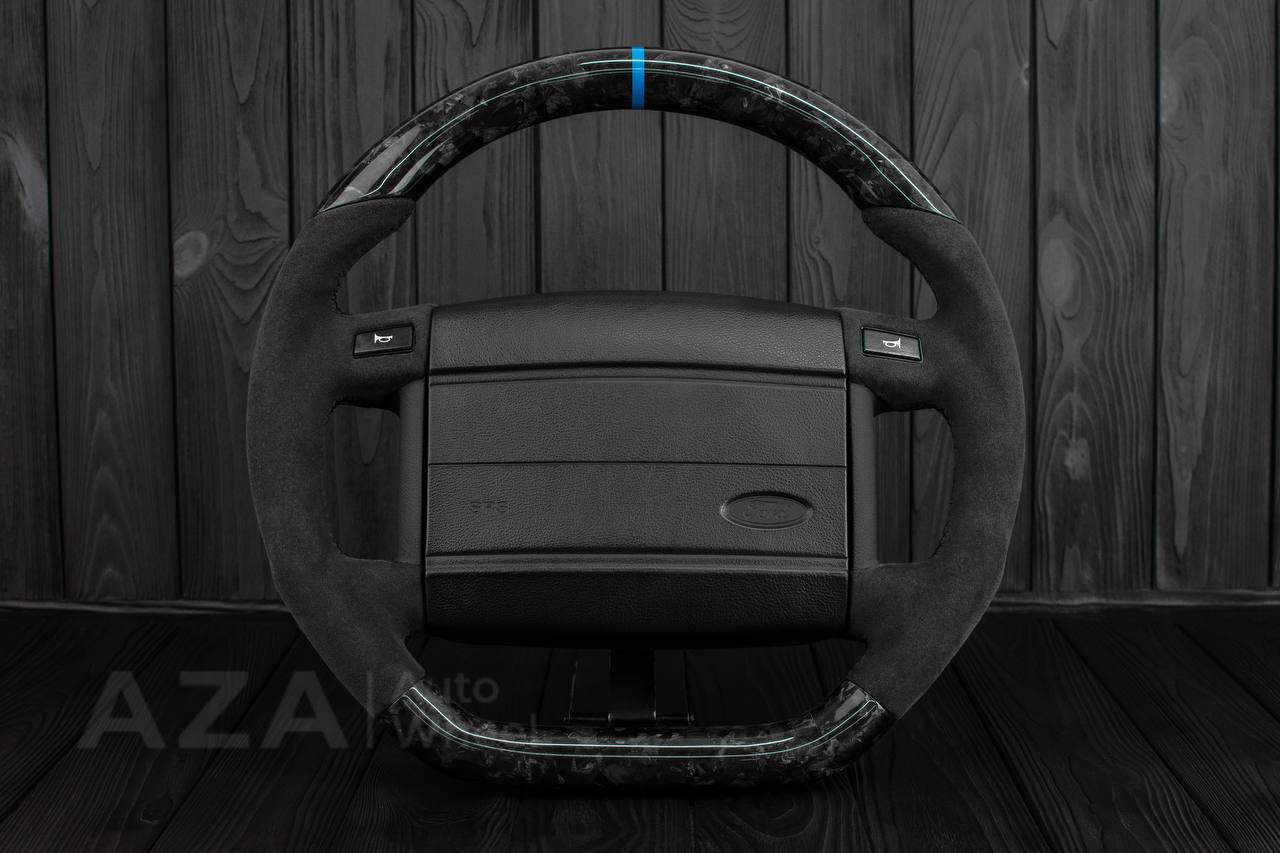 Steering wheel Fox Body Ford Mustang GT Cobra SVT Roush Forged Carbon fiber/Alcantara - Image 4