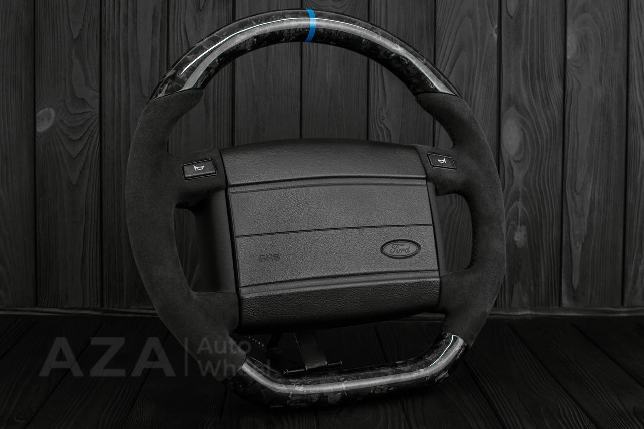 Steering wheel Fox Body Ford Mustang GT Cobra SVT Roush Forged Carbon fiber/Alcantara - Image 3